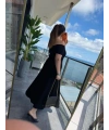Kadın Madonna Yaka Midi Boy Modal Elbise