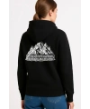 Kadın 3 İplik Pamuklu Kapüşonlu Hoodie Sweatshirt Nihilist Penguen Baskılı - Siyah