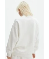 Kadın 3 İplik Pamuklu Oversize Yarım Fermuarlı Yakalı Basic Sweatshirt - Beyaz