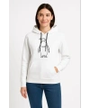 Nihilist Penguen Özel Tasarım Oversize Kapüşonlu Sweatshirt - Beyaz