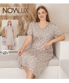 Noyalux 4077 Kadın Battal Kısa Kol Elbise Gecelik