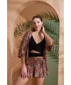 PJS 27003 Viskon Kimono Croplu Şort Takım