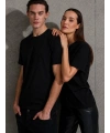 Unisex Kısa Kollu Bisiklet Yaka Basic Viskon Bluz