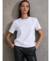 Unisex Kısa Kollu Bisiklet Yaka Basic Viskon Bluz