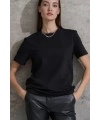 Unisex Kısa Kollu Bisiklet Yaka Basic Viskon Bluz