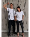 Unisex Kısa Kollu Bisiklet Yaka Basic Viskon Bluz