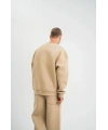 Uzun Kol Bisiklet Yaka Basic SweatShirt - Bej