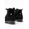 02-2003 Siyah Süet Bağcıklı Fermuarlı Günlük Kadın Bot
