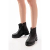 02-3033 Siyah Fermuarlı Günlük Kadın Bot