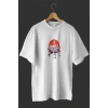 1 Mayıs Emek ve Dayanışma Günü Baskılı Oversize Bisiklet Yaka T-shirt - Beyaz