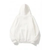 3 İplik Pamuklu Unisex Kapşonlu Sweetshirt - Beyaz