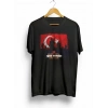 30 Ağustos Zafer Bayramı Atatürk Baskılı Oversize Bisiklet Yaka T-shirt - Siyah