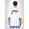 30 Ağustos Zafer Bayramı Ön Arka Baskılı Oversize Bisiklet Yaka T-shirt - Beyaz