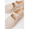 745-771 Bej Kadın Günlük Yüksek Tabanlı Loafer Ayakkabı