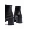 767-3020 Siyah Fermuarlı Kalın Topuklu Günlük Kadın Bot