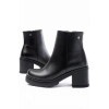 767-3020 Siyah Fermuarlı Kalın Topuklu Günlük Kadın Bot