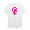 8 Mart Dünya Kadınlar Günü Baskılı Oversize Bisiklet Yaka T-shirt - Beyaz