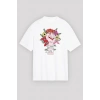 8 Mart Dünya Kadınlar Günü Baskılı Oversize Bisiklet Yaka T-shirt - Beyaz