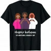 8 Mart Dünya Kadınlar Günü Baskılı Oversize Bisiklet Yaka T-shirt - Siyah