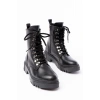 812-2121 Siyah Cilt Bağcıklı Fermuarlı Günlük Kadın Bot