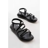 841-841 Siyah Lastikli Günlük Kadın Sandalet