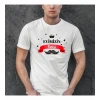 Babalar Günü Hediye Baba Temalı Baskılı Oversize Bisiklet Yaka T-shirt - Beyaz