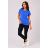 Basic Bisiklet Yaka Yazlık Slim Fit T-Shirt - Mavi - Hardal Sarısı
