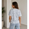 Batik Desenli Tişört Bisiklet Yaka Kısa Kol Regular Fit T-shirt - Gri