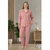 Boyraz 0501 Kadın Süet Battal Uzun Kol Pijama Takımı