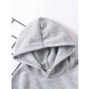 Çocuk Unisex Kapüşonlu Kedicik Baskılı Pamuklu Sweatshirt - Gri