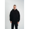 Double Oversize Kapşonlu Nakışlı SweatShirt - Siyah