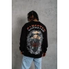 Erkek 3 İplik Pamuklu Bisiklet Yaka Gangster Baskılı Sweatshirt - Siyah