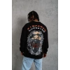 Erkek 3 İplik Gangster Baskılı Sweatshirt - Siyah