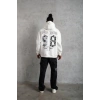 Erkek 98 Baskılı Kapşonlu Sweat - Beyaz