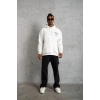 Erkek 98 Baskılı Kapşonlu Sweat - Beyaz