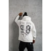Erkek 98 Baskılı Kapşonlu 3 iplik pamuklu Sweatshirt hoodie - Beyaz