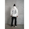 Erkek 98 Baskılı Kapşonlu 3 iplik pamuklu Sweatshirt hoodie - Beyaz