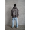 Erkek 3 İplik Pamuklu Kapüşonlu Baskılı Cepli Oversize Sweatshirt Hoodie - Gri