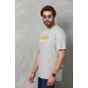 Erkek Kısa Kol Yazlık Tişört Bisiklet Yaka Baskılı Oversize T-Shirt - Gri