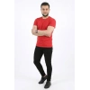 Erkek Basic Tişört Bisiklet Yaka Kısa Kol Günlük Yazlık Slim fit T-Shirt - Kırmızı