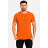 Erkek Basic Tişört Bisiklet Yaka Kısa Kol Günlük Yazlık Slim fit T-Shirt - Turuncu