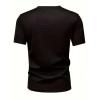 Erkek Kısa Kol Yazlık Tişört Bisiklet Yaka Baskılı Oversize T-Shirt - Siyah