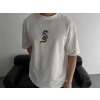 Erkek Ön ve Arka Baskılı T-Shirt Kısa Kol Bisiklet Yaka Regular Fit Tişört -  Beyaz