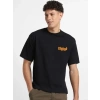 Erkek Tişört Baskılı Oversize Kısa kol T-shirt - Siyah