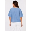 Erkek Baskılı T-Shirt Kısa Kol Bisiklet Yaka Rahat Kalıp Tişört - Mavi