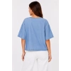 Erkek Baskılı T-Shirt Kısa Kol Bisiklet Yaka Rahat Kalıp Tişört - Mavi