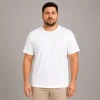 Erkek Battal Big Size Basic Tişört Bisiklet Yaka Rahat Kalıp T-Shirt - Beyaz
