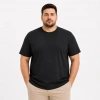 Erkek Battal Big Size Basic Tişört Bisiklet Yaka Rahat Kalıp T-Shirt - Siyah
