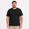 Erkek Battal Big Size Basic Tişört Bisiklet Yaka Rahat Kalıp T-Shirt - Siyah