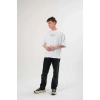 Erkek Kısa Kol Yazlık Tişört Bisiklet Yaka Baskılı Oversize T-Shirt - Beyaz